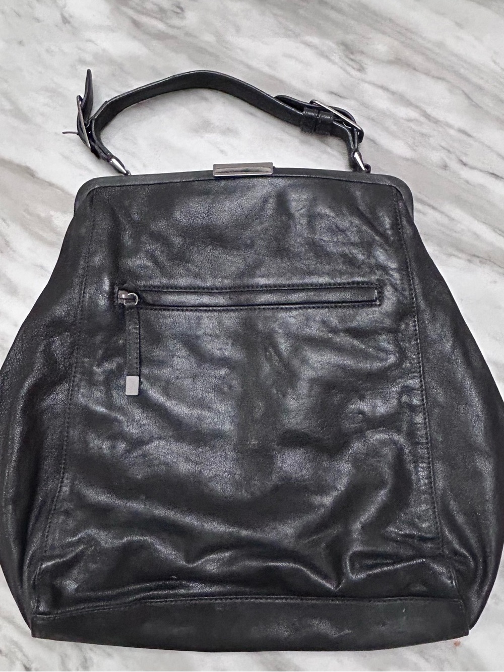 🎾MAKE OFFER🎾 Y2K Cole Haan Maria Sharapova Black Leather Bag Purse Bag Tote - Picture 2 of 9
